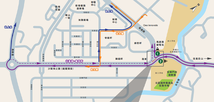 粉嶺沙頭角公路龍躍頭段及馬適路交通改道通告
